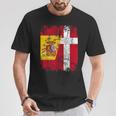Dinamarca España Bandera De La Amistad Dinamarca Camiseta unisex Regalos divertidos