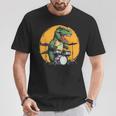 Dinosaurier Schlagzeuger T-Shirt, Lustiges T-Rex Musik Motiv Lustige Geschenke
