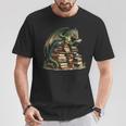 Distressed Bookworm Dragons Reading Book Dragons And Books T-Shirt Personalized Gifts