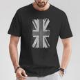 Distressed Union Jack Uk Flag In Black And White Vintage T-Shirt Unique Gifts