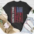 Drag Car Racing Patriotic American Flag T-Shirt Unique Gifts