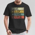Eat Sleep Cruise Repeat Family Cruise Vacation Retro Vintage T-Shirt Unique Gifts