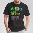 Eat Sleep Dash Repeat Video Game Geometry Video Gamer T-Shirt Unique Gifts