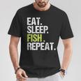 Eat Sleep Fish Repeat Fishing Fisherman Angling T-Shirt Unique Gifts