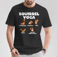 Eichhörnchen Yoga Lustiges Pose Illustration Schwarz T-Shirt Lustige Geschenke