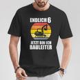 Endlich 6 Builder 6Th Birthday Digger T-Shirt Lustige Geschenke