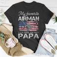 My Favorite Airman Calls Me Papa Proud Us Air Force Papa T-Shirt Funny Gifts