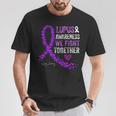 We Fight Together Lupus Awareness Purple Ribbon T-Shirt Unique Gifts
