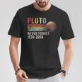 Never Forget Pluto Estilo Retro Divertido Espacio Divertido Ciencia Divertida Camiseta unisex Regalos divertidos