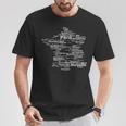France Silhouette Map French Towns Cities Travel Europe T-Shirt Unique Gifts