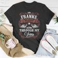 Franks Blood Runs Through My Veins Vintage Family Name T-Shirt Personalized Gifts