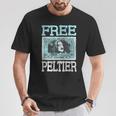 Free Leonard Peltier Blue Grunge Look T-Shirt Unique Gifts