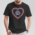 Free Sibling Hugs Heart Lgbt Gay Pride Month Brother Sister T-Shirt Unique Gifts