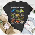 Frog Lover Types Of Frogs Frog Catcher Herpetology Frog T-Shirt Funny Gifts