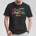 Cancun Mexico Palm Tree Colorful Typography Vacation T-Shirt Unique Gifts