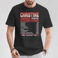 Christine Facts Christine Name T-Shirt Unique Gifts