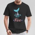 Dive Into Five Mermaid 5Th Birthday T-Shirt Personalized Gifts