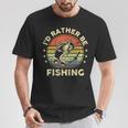 Fishing- Id Rather Be Fishing Bass Fish Dad T-Shirt Unique Gifts