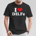 I Love Dilfs I Heart Dilfs Red Heart T-Shirt Lustige Geschenke