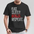 Martial Ninja Costume Eat Sleep Ninja Repeat T-Shirt Unique Gifts