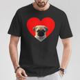 Pug Lover Dog Love Red Heart Father's Day T-Shirt Unique Gifts