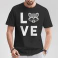 Raccoon Face Animal Lover Cute I Love Raccoons T-Shirt Unique Gifts