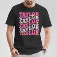 Girl Retro Taylor First Name Personalized Birthday Groovy T-Shirt Unique Gifts