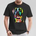 Glow In Style Black Dog Elegance With Colorful Flair Bright T-Shirt Unique Gifts