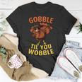 Gobble Til You Wobble Dabbing Turkey Thanksgiving Day T-Shirt Unique Gifts