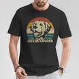 Golden Retriever Dog Life Is Golden Retro Vintage T-Shirt Lustige Geschenke