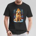 Golden Retriever In Winter Hat Happy Golden Retriever T-Shirt Lustige Geschenke