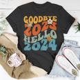 Goodbye 2023 Hello 2024 Happy New Year T-Shirt Unique Gifts