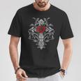 Gothic Cross And Rose Bright Colorful Beautiful On T-Shirt Unique Gifts