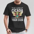 Great Cicada Comeback Tour 2024 Insect Invasion Retro T-Shirt Unique Gifts