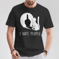 Grumpy Kitten Cats I Don't Like People Cat I Hate People Cat T-Shirt Funny Gifts