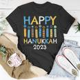 Happy Hanukkah 2023 Love And Light Jewish Menorah Family T-Shirt Funny Gifts