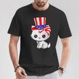 Happy July 4Th Usa Flag Cat Dad-Dy Mom-My Boy Girl T-Shirt Unique Gifts