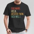 Held Bester Papa Mann Der Welt Held Bester Ehemann T-Shirt Lustige Geschenke