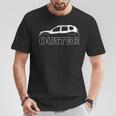 Herren Duster Auto Grafik T-Shirt, Schwarz Vintage Fahrzeug Lustige Geschenke