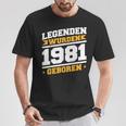 Herren Legenden 1981 Geboren 40 Geburtstag Jahre Spruch Papaater T-Shirt Lustige Geschenke