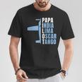 Herren Papa Pilot Phonetisches Alphabet Für Papa Pilotenater Flieger T-Shirt Lustige Geschenke