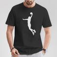 Herren T-Shirt mit Basketball-Silhouetten-Design in Schwarz, Sportliches Tee Lustige Geschenke