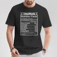 Horoscope Zodiac Sign Astrology Nutrition Facts Taurus T-Shirt Unique Gifts
