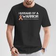 Husband Of A Warrior Uterine Cancer Awareness T-Shirt Unique Gifts