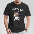 Ich Bin 29 Plus Unicorn Dab Dabbing Unicorn T-Shirt Lustige Geschenke