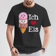 Ich Liebe Eiscreme In Waffle Horn Ice Balls T-Shirt Lustige Geschenke
