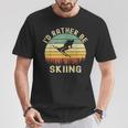 I'd Rather Be Skiing Retrointage Skifahrer Ski Herren Papa Jungen T-Shirt Lustige Geschenke