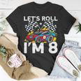 I'm 8 Bday Race Car Party Cute 8Th Birthday Boys Race Car T-Shirt Unique Gifts