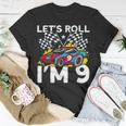 I'm 9 Bday Race Car Party Cute 9Th Birthday Boys Race Car T-Shirt Unique Gifts