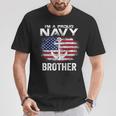 I'm A Proud Navy Brother With American Flag Veteran T-Shirt Unique Gifts